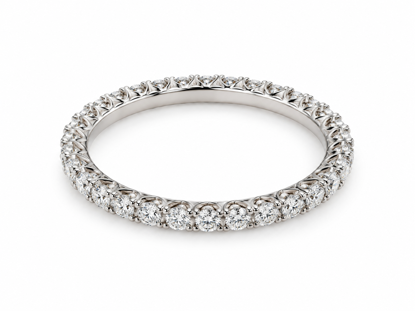 Memoire-Ring mit Brillanten, 585 Weißgold