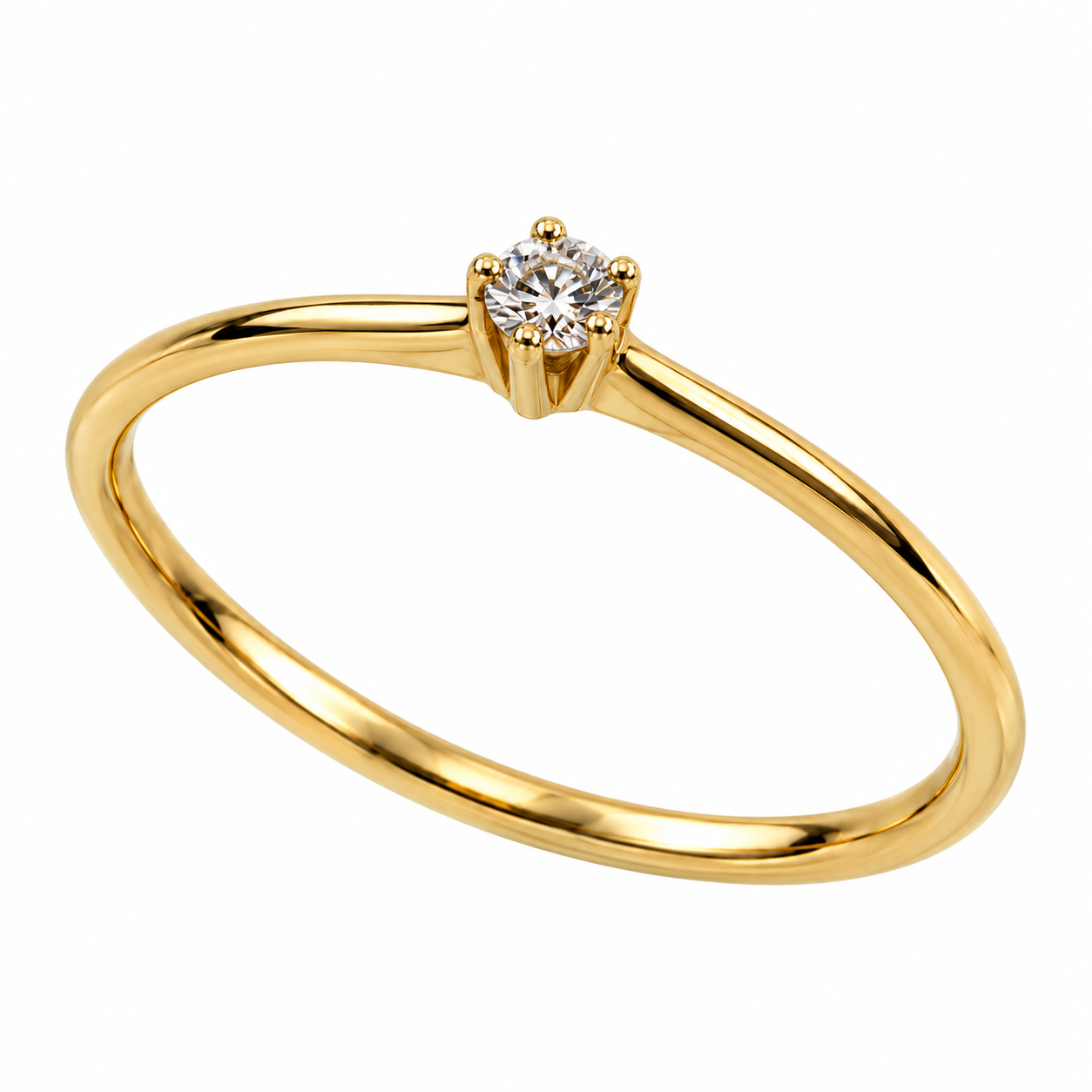 Zarter Verlobungsring mit Brillant, 585 Gelbgold