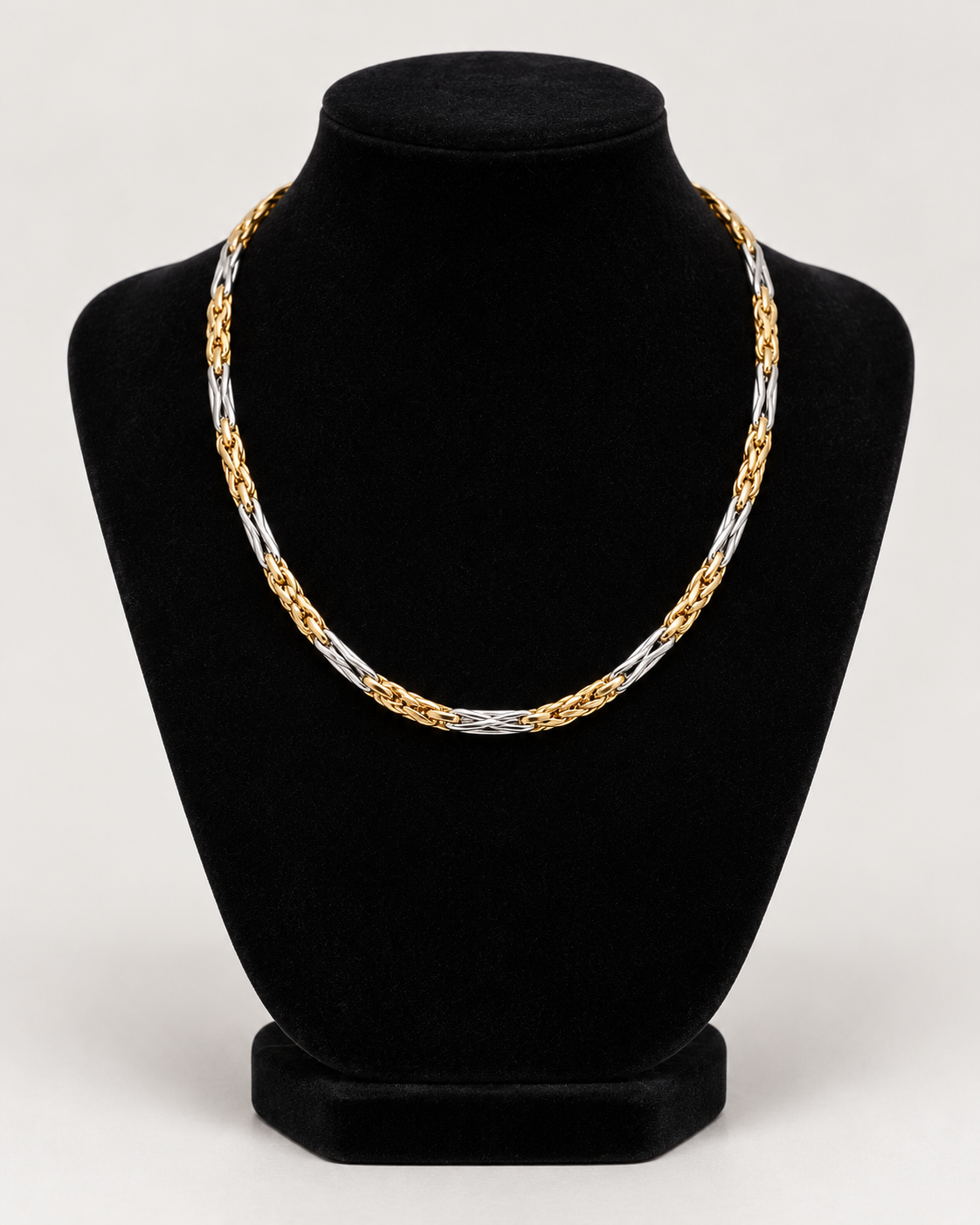 Bicolor-Kette, 585 Weiß- und Gelbgold